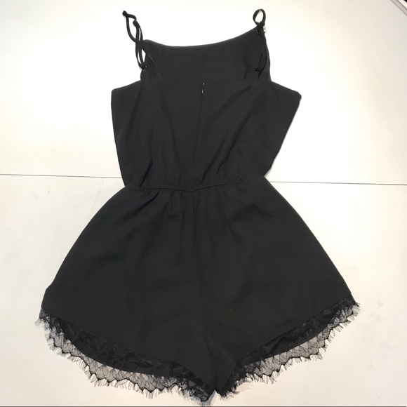 Aqua Lace Detail Romper - Picture 2 of 6